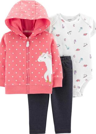 Набор с кофтой тройка carter's | baby 3-piece unicorn little jacket set