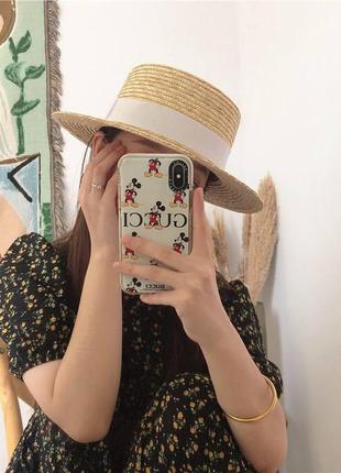 Соломенная шляпа канотье3 фото