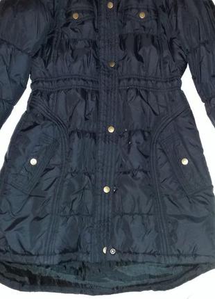 Удлиненная приталенная куртка пальто деми и еврозима peacocks, р. 42-44 (м).2 фото