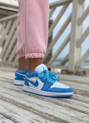 Кросівки жіночі air jordan 1 low blue, кросівки демисезон