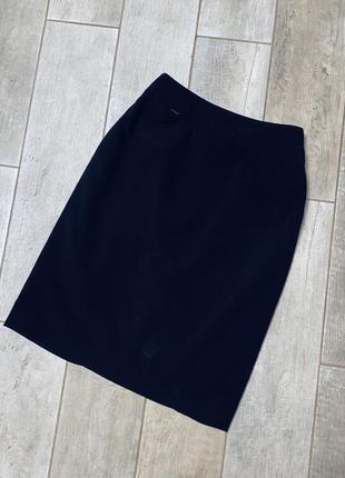 Классическая темно-синяя мини юбка(01)