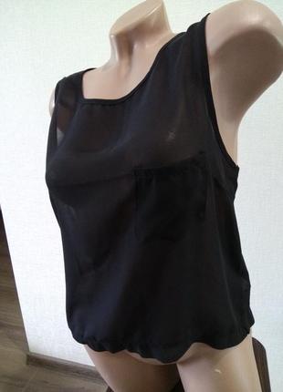 Красивая черная кофточка блузка рубашка летняя