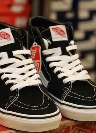 Оригинальные кеды vans sk8-hi "black/white" (vd5ib8c)2 фото