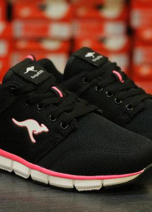 Кросівки kangaroos floater "black/neon/pink"1 фото