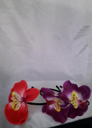 Обруч для волос орхидея2 фото
