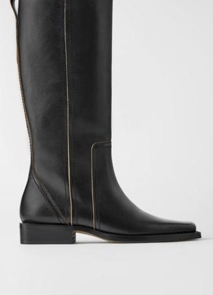 Кожаные сапожки zara
