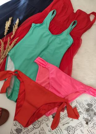 Яскраві неонові плавки жіночі низ купальника бікіні / рожеві трусики6 фото