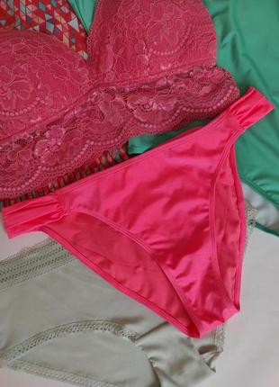 Яскраві неонові плавки жіночі низ купальника бікіні / рожеві трусики5 фото