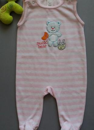 Велюрові повзунки як нові baby club. зростання 62-68