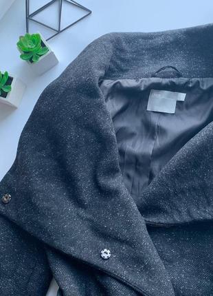 Отменное серое пальто с поясом/классическое строгое пальто/пальто с вкраплениями🧥8 фото