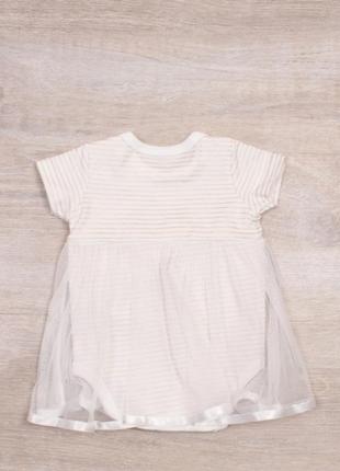Стильное белое платье боди для девочки малышки новорожденной крестины2 фото
