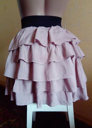 Zara юбка нежно-розового цвета. зара спідниця.2 фото
