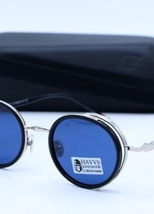 Фирменные круглые солнцезащитные очки havvs polarized с боковой шорой
