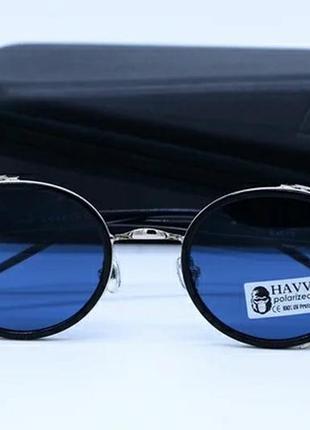 Фирменные круглые солнцезащитные очки havvs polarized с боковой шорой3 фото