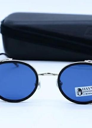 Фирменные круглые солнцезащитные очки havvs polarized с боковой шорой4 фото