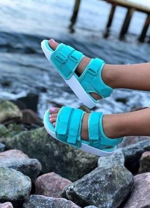 Adidas sandals oceanic blue mint сандали/босоножки голубые мятные