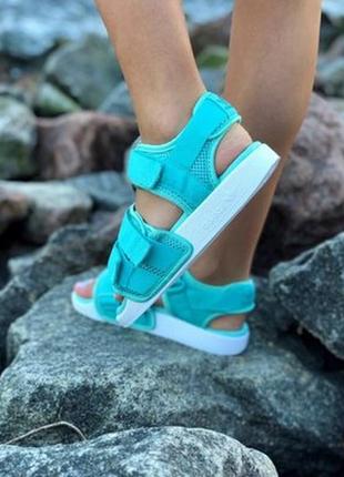 Adidas sandals oceanic blue mint сандали/босоножки голубые мятные4 фото