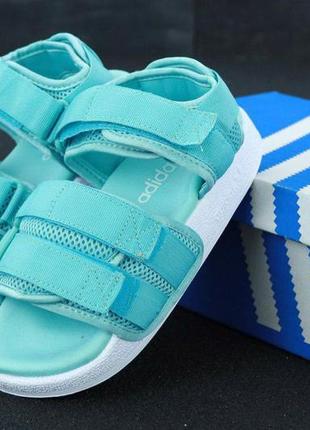 Adidas sandals oceanic blue mint сандали/босоножки голубые мятные6 фото