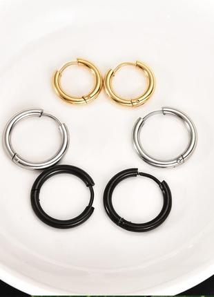 2шт крутые серьги кольцо сережки унисекс медицинская сталь2 фото