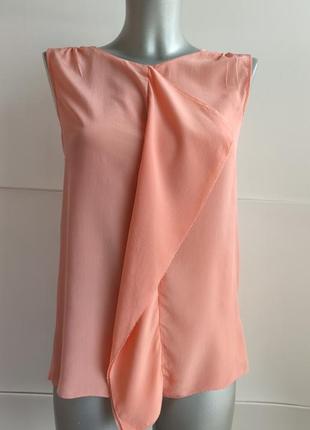 Шовковий топ, футболка massimo dutti mulberry silk рожевого кольору