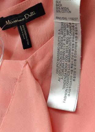 Шовковий топ, футболка massimo dutti mulberry silk рожевого кольору7 фото