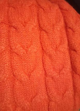 Свитер- туника, насыщенный оранжевый цвет2 фото