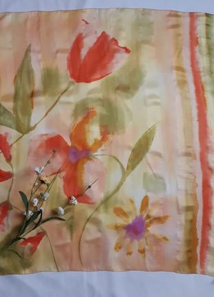 Винтажный итальянский нежный платок creation francaise (размер 86 см на 86 см)