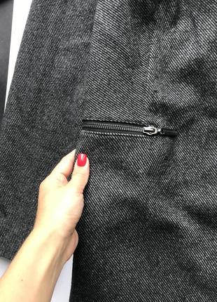 🧥стильное свободное демисезонное пальто/тёмно серое пальто-пиджак оверсайз🧥8 фото