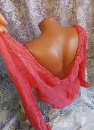 Шелковая персиковая блуза9 фото