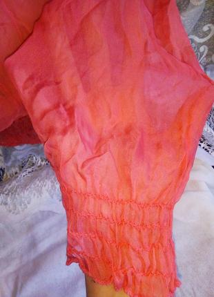 Шелковая персиковая блуза3 фото