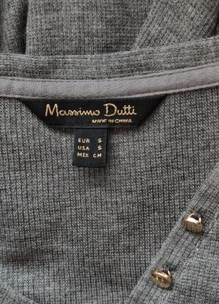 Футболка с длинными рукавами massimo dutti  серого цвета с пуговицами6 фото