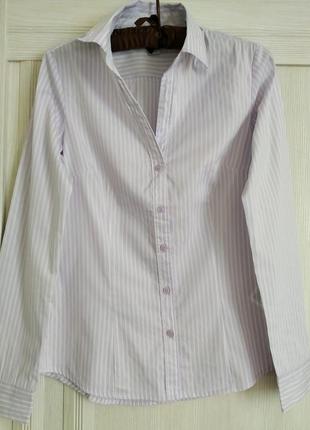 Сиреневая базовая рубашка в полоску.весенняя рубашка.2 фото