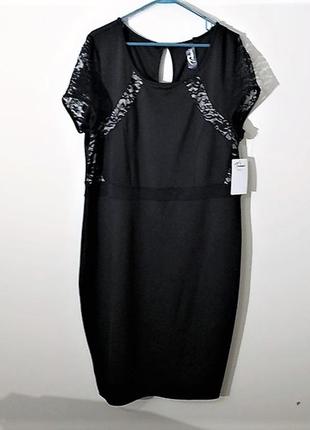 Женственное платье по фигуре "миди" с телесной отделкой, plus 24 на 58-60 рр2 фото
