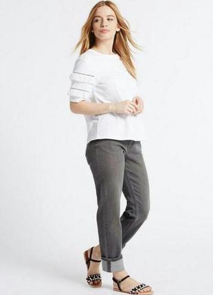 Стильні джинси relaxed slim сірого кольору від marks& spencer6 фото