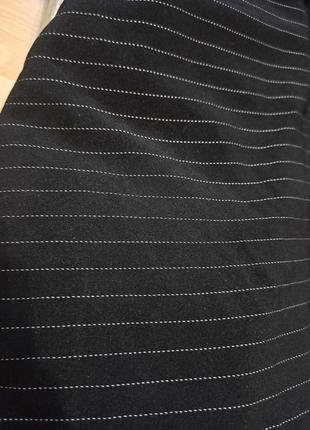 Ткань костюмная габардин черная в белую полоску рулон или отрез тканина габардін