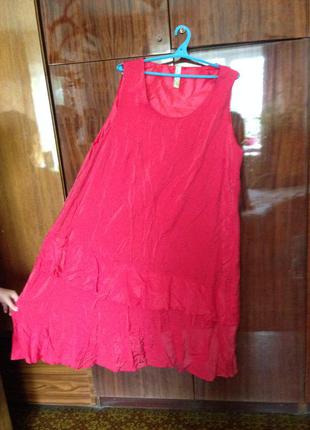 Яркое платье - сарафан на подкладке для пышной дамы2 фото