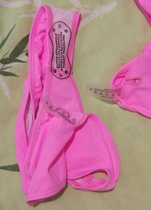 Розовый купальник бандо "фламинго"6 фото