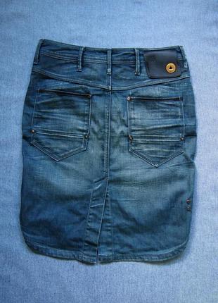 Оригінальна джинсова спідниця демократичною довжини g-star raw diesel3 фото