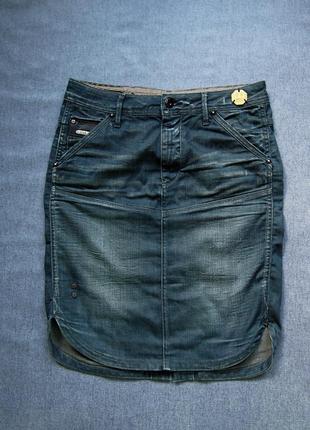 Оригінальна джинсова спідниця демократичною довжини g-star raw diesel2 фото
