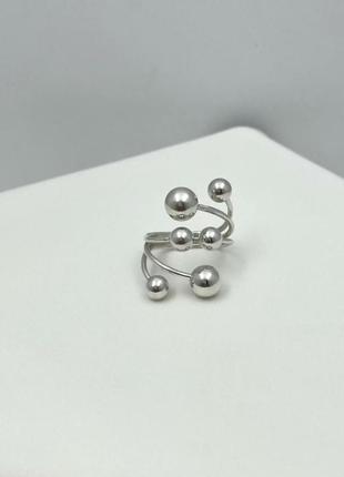 Серебряное колечко, шары, 925, серебро, геометрия, минимализм2 фото