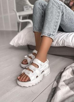 Sandals fila white slippers белые босоножки/сандали фила
