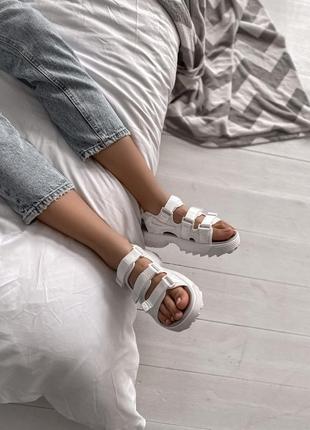 Sandals fila white slippers белые босоножки/сандали фила4 фото