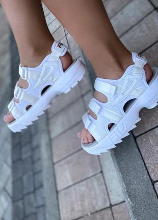 Sandals fila white slippers белые босоножки/сандали фила8 фото