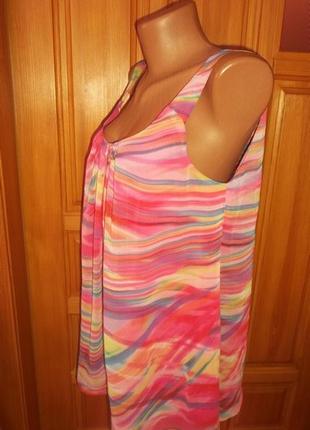 Блуза туника разводы радуги удлиненная майка р. 12 - м - m&co2 фото