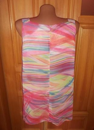 Блуза туника разводы радуги удлиненная майка р. 12 - м - m&co3 фото