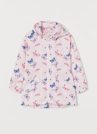 Куртка вітрівка рожева в метелики h&m р.98см