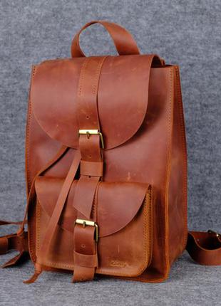 Кожа. ручная работа. кожаный коричневый женский рюкзак. рюкзачок.1 фото