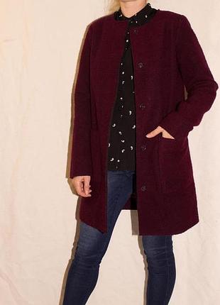 Лёгкое весеннее полушерстяное пальто с накладными карманами