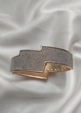 Винтажный золотисто-серебристый браслет с кристаллами америка7 фото