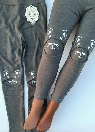 Лосини з котиками штани легінси лосіни з кицями трикотажные лосины с кошками ласины гамаши гамаші